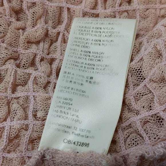 Free People Nothing Sweeter Top Fairycore Whimsical Women's XS Pink Mesh Ruffle - Picture 9 of 10